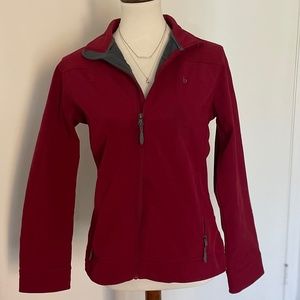 Blue Sky Scrubs Maroon Soft Shell Jacket W/ Light Grey Fleece Lining